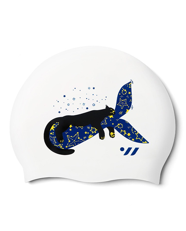 [SW-CS082] Dreaming Jaguar シリコン スイムキャップ ホワイト