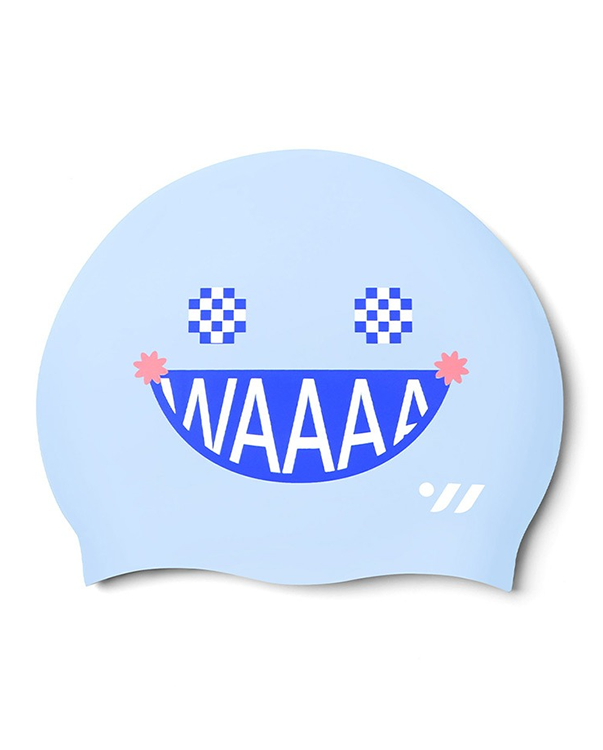 [SW-CS080] Waaaa シリコン スイムキャップ ペールブルー