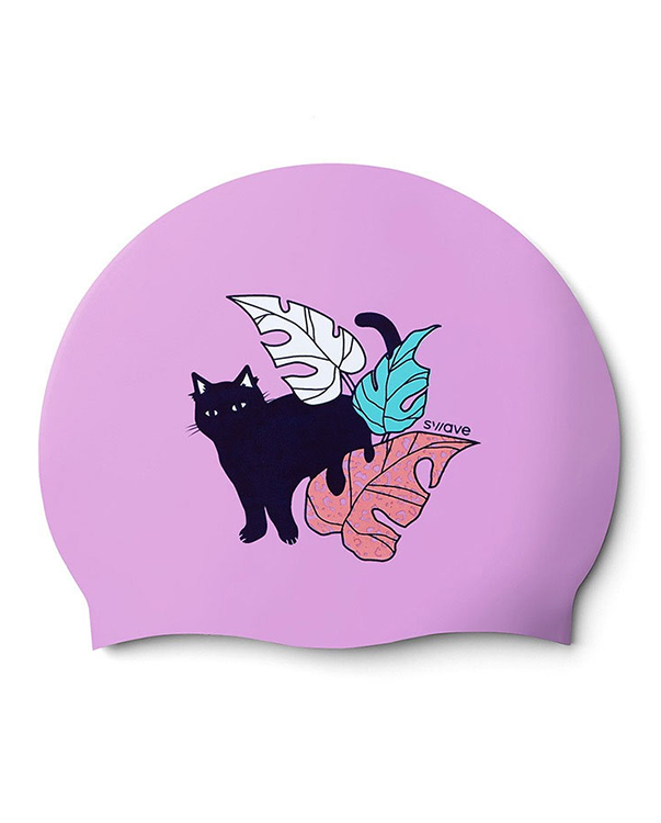 [SW-CS086] Hidden Cat シリコン スイムキャップ バイオレット