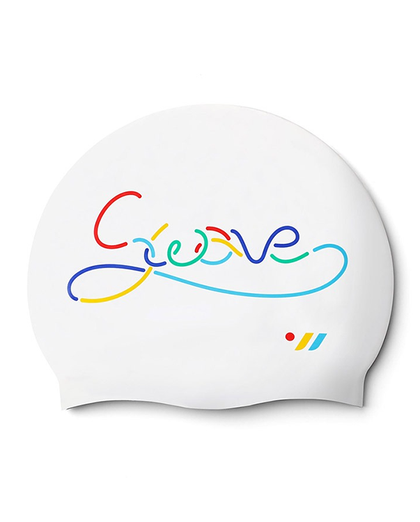 [SW-CS057-WHT] Color String Silicone Swim Cap White