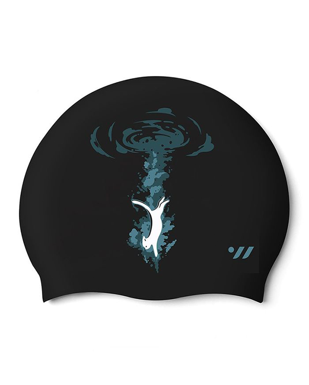 [SF1USC011] Diving Cat Silicone Swim Cap Black