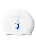 [SF1USC010] Diving Cat Silicone Swim Cap White