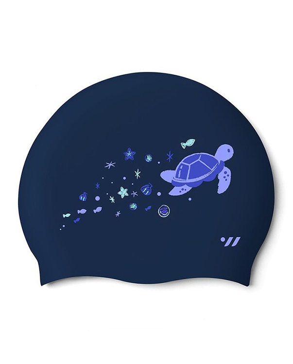 [SF1USC007] Dreaming Turtle Silicone Swim Cap Navy