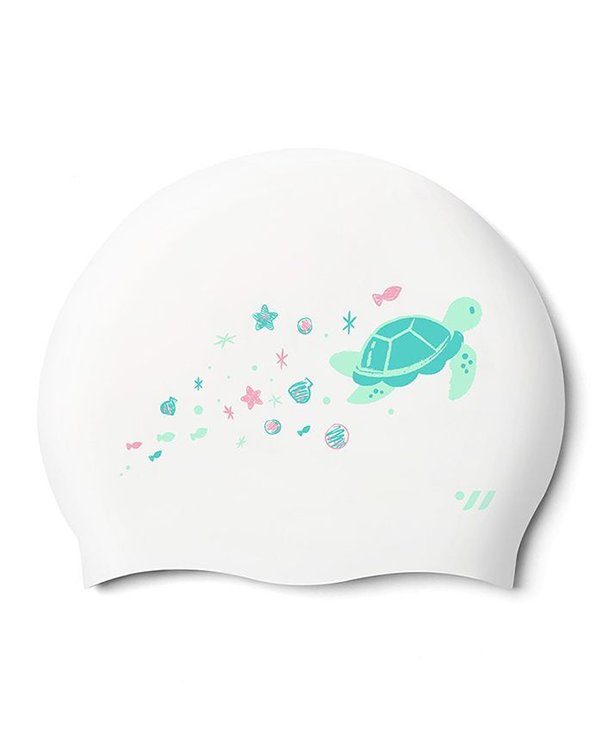 [SF1USC006] Dreaming Turtle Silicone Swim Cap White