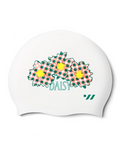 [SW-CS060-WHT] Daisy Checky Silicone Swim Cap White