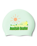 [SW-CS128-PMT] Beachside Vacation Silicone Swim Cap Pale Mint