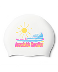 [SW-CS127-WHT] Beachside Vacation Silicone Swim Cap White