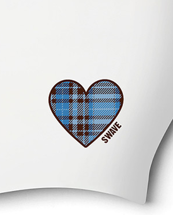 [SF3USC004] Check Heart Silicone Swim Cap Blue