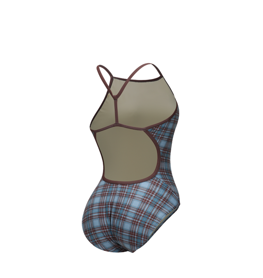 [SF3LST003] Wales Check I-Back Swimsuit Blue