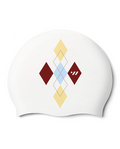 [SF3USC010] Pienza Argyle Silicone Swim Cap White