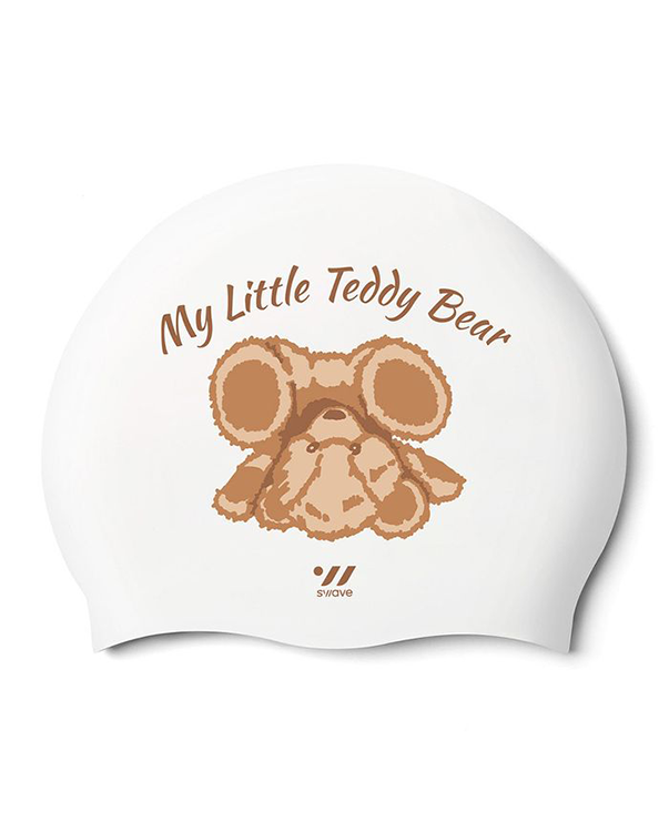 [SF3USC011] My Little Teddy Silicone Swim Cap White