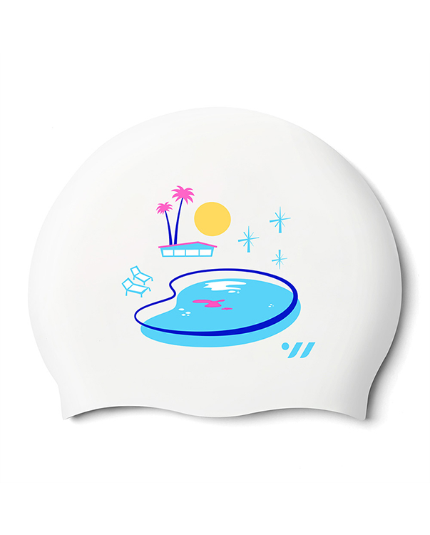 [SW-CS130-WHT] Full Time Resort Silicone Swim Cap White