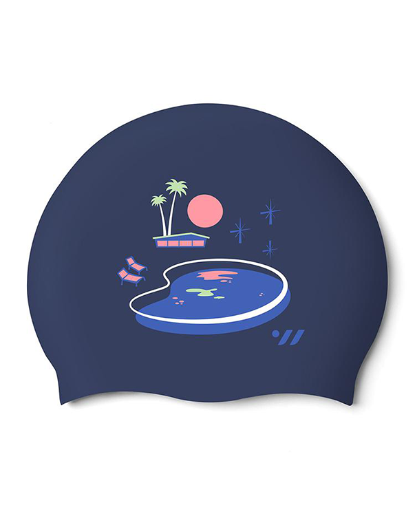 [SW-CS131-NVY] Full-time Resort Silicone Swim Cap Navy