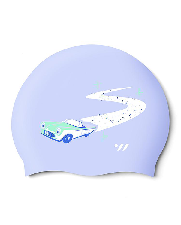 [SW-CS133-ASB] Summer Drive Silicone Swim Cap Ash Blue