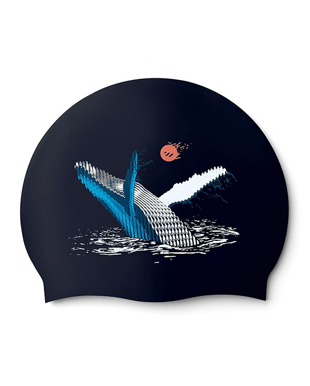 [SW-CS083-NVY] Play Whale Silicone Swim Cap Navy