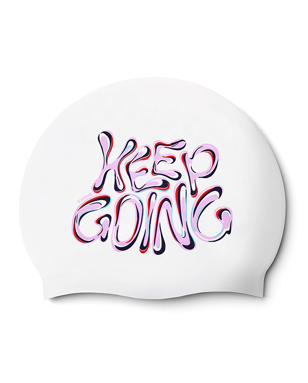 [SW-CS102] Keep Going シリコン スイムキャップ パープル