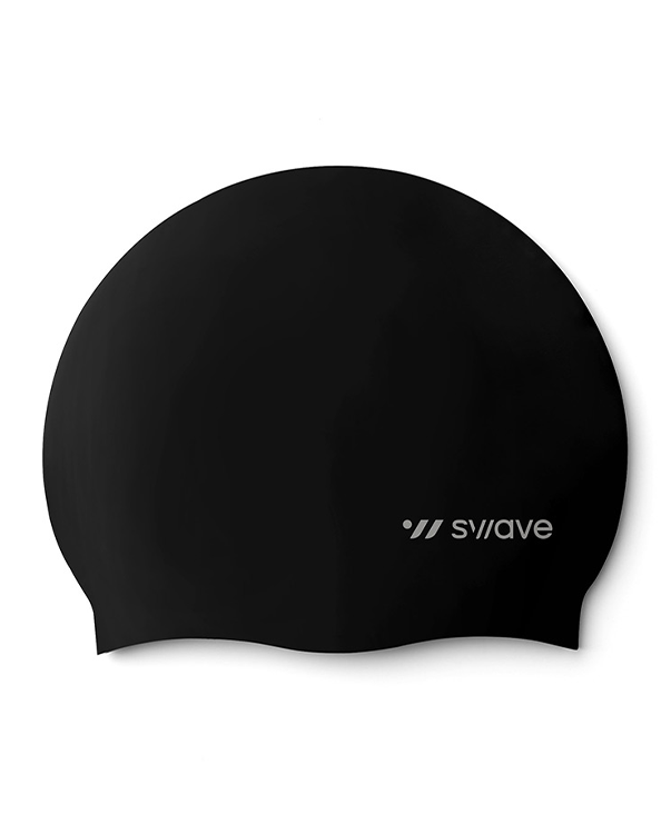 [SW-CS058-BK] Solid Silicone Swim Cap Black