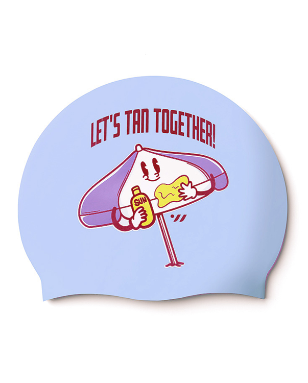 [SW-CS117] Let's Tan Together シリコン スイムキャップ ペール ラベンダー