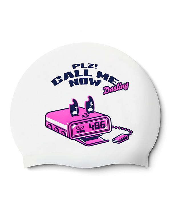 [SW-CS120] Call Me Darling シリコン スイムキャップ ホワイト