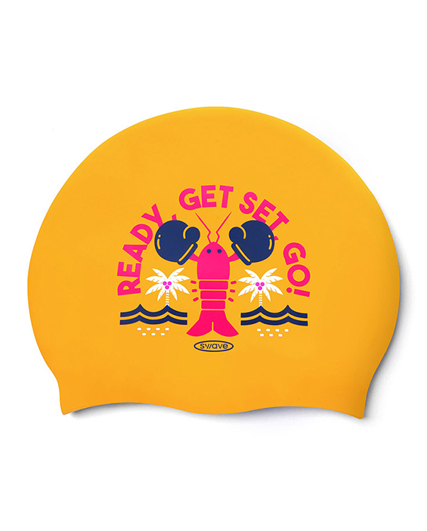 [SW-CS088] Ready Set Go シリコン スイムキャップ オレンジ