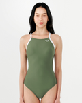 [SF1LST005] Serenity Cross A-Back Swimsuit Moss Green