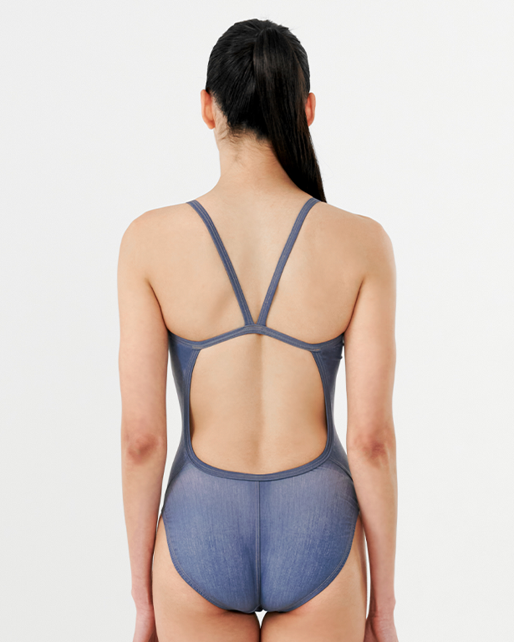 [SF1LST012] Faded Jean V-Back Swimsuit City Indigo
