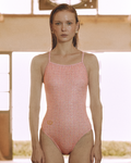[SF3LST005] Charmant Tweed V-Back Swimsuit Pink