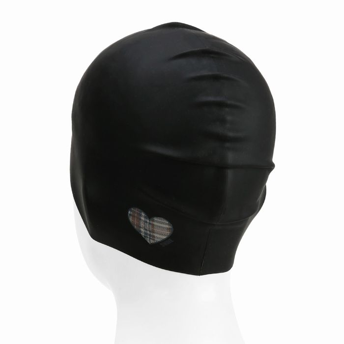 [SF3USC006] Check Heart Silicone Swim Cap Black