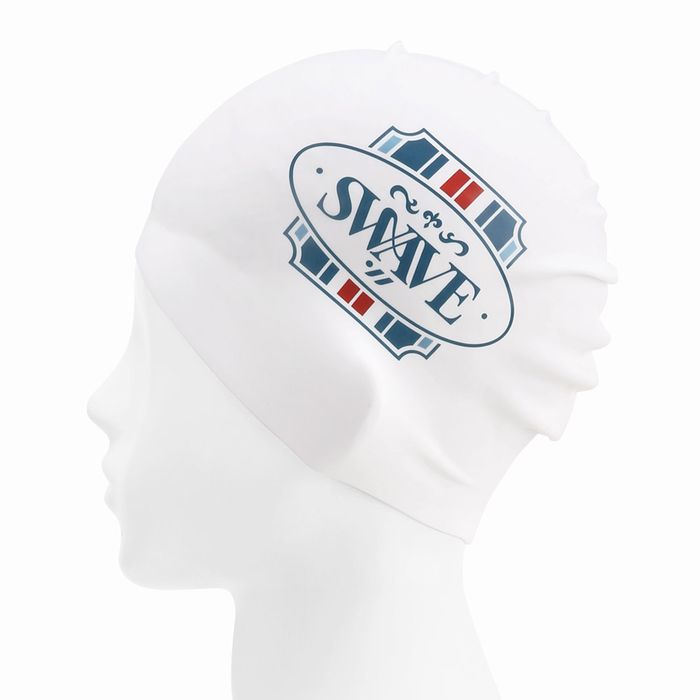 [SF3USC009] Positano Stripe Silicone Swim Cap White