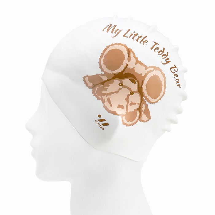 [SF3USC011] My Little Teddy Silicone Swim Cap White