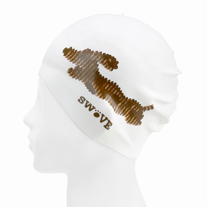 [SF3USC012] Sausage Puppy Silicone Swim Cap White