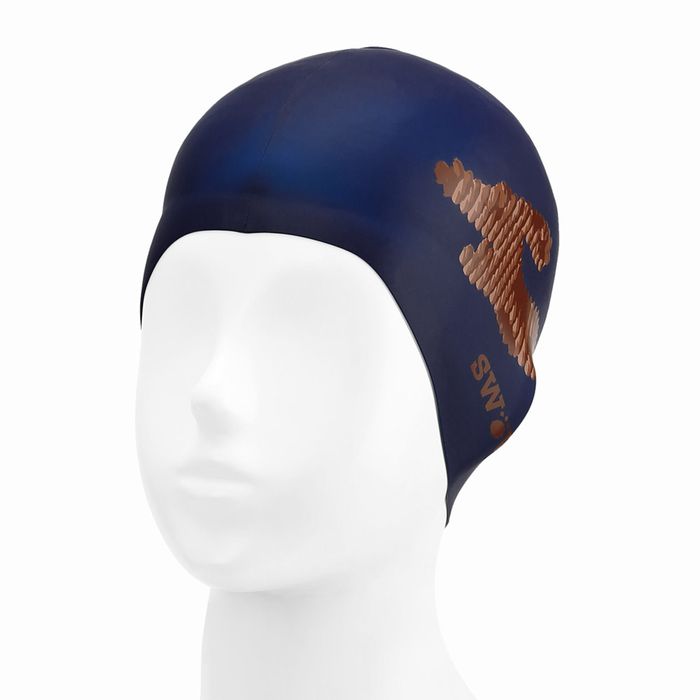 [SF3USC013] Sausage Puppy Silicone Swim Cap Navy