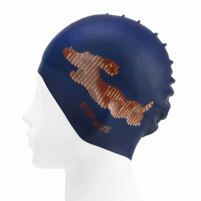 [SF3USC013] Sausage Puppy シリコン スイムキャップ ネイビー