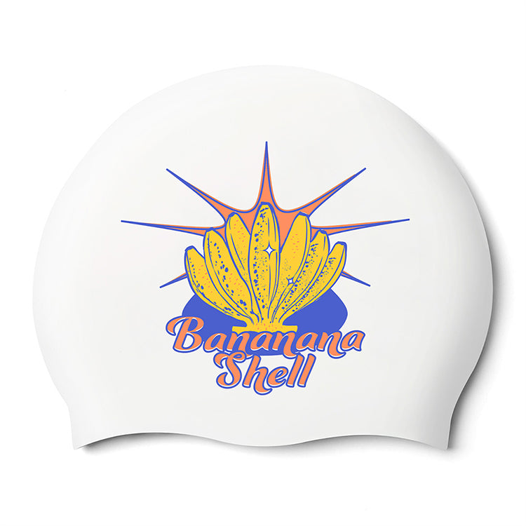 SWAVE Banana Shell Silicone Swim Cap White