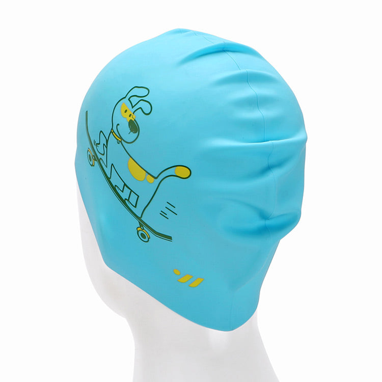 [SW-CS096] Board Dog シリコン スイムキャップ ブルー