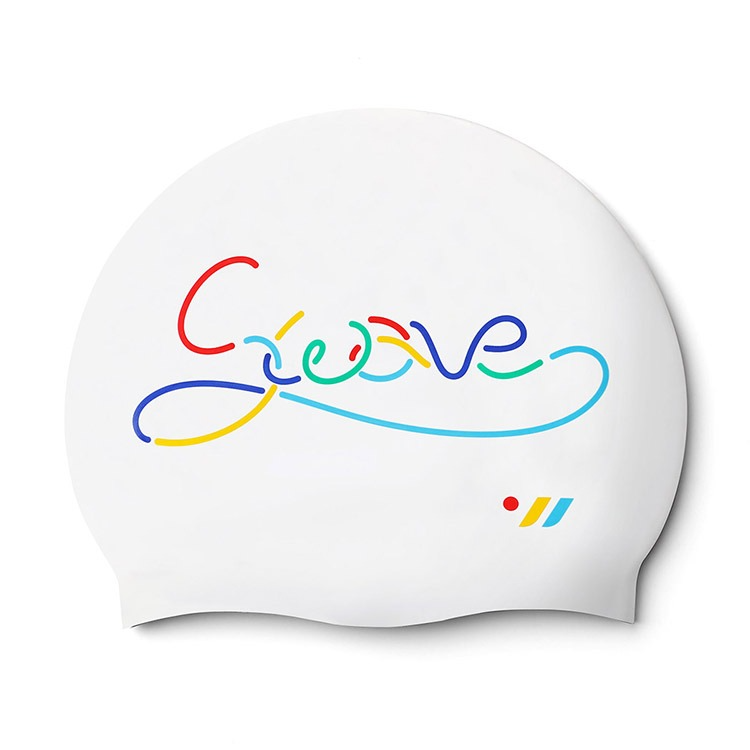 SWAVE Color String Silicone Swim Cap White