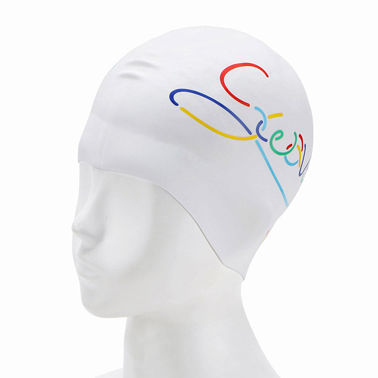 [SW-CS057-WHT] Color String Silicone Swim Cap White