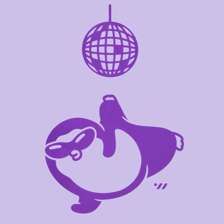 [SW-CS113] Dancing Penguin シリコン スイムキャップ ペール ライラック