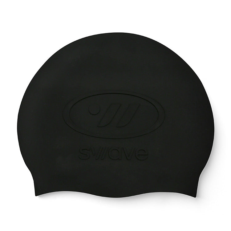 SWAVE Emboss Silicone Swim Cap Black