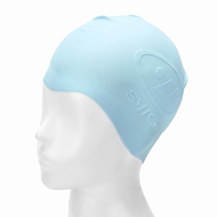 [SW-ECS003-PBL] Emboss Silicone Swim Cap Pale Blue