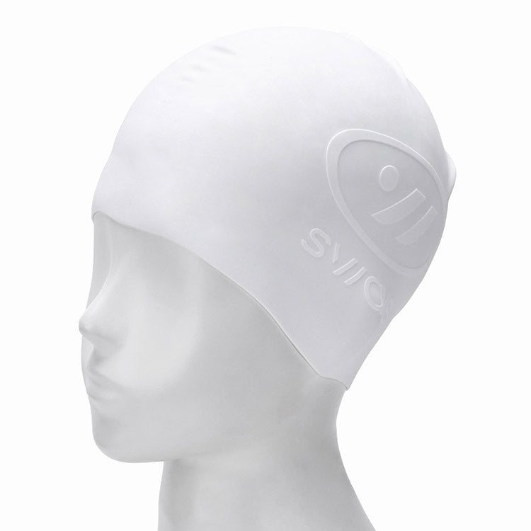 [SW-ECS001-WHT] Emboss Silicone Swim Cap White