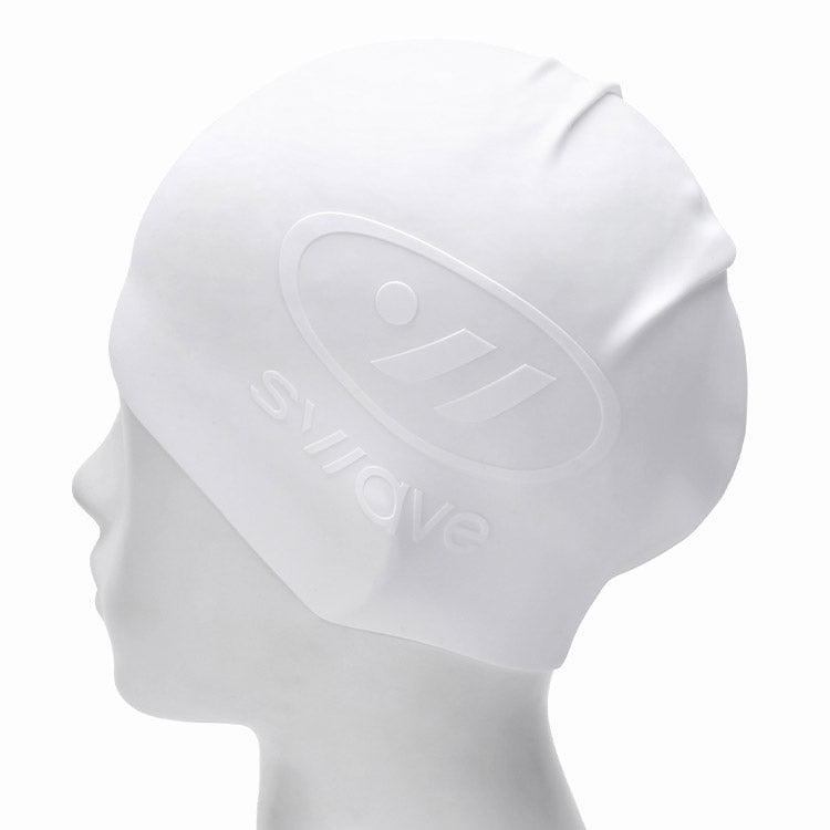 [SW-ECS001-WHT] Emboss Silicone Swim Cap White