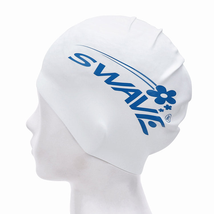 [SW-CS100] Floral Swing シリコン スイムキャップ ホワイト