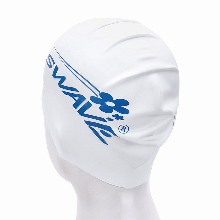 [SW-CS100] Floral Swing シリコン スイムキャップ ホワイト