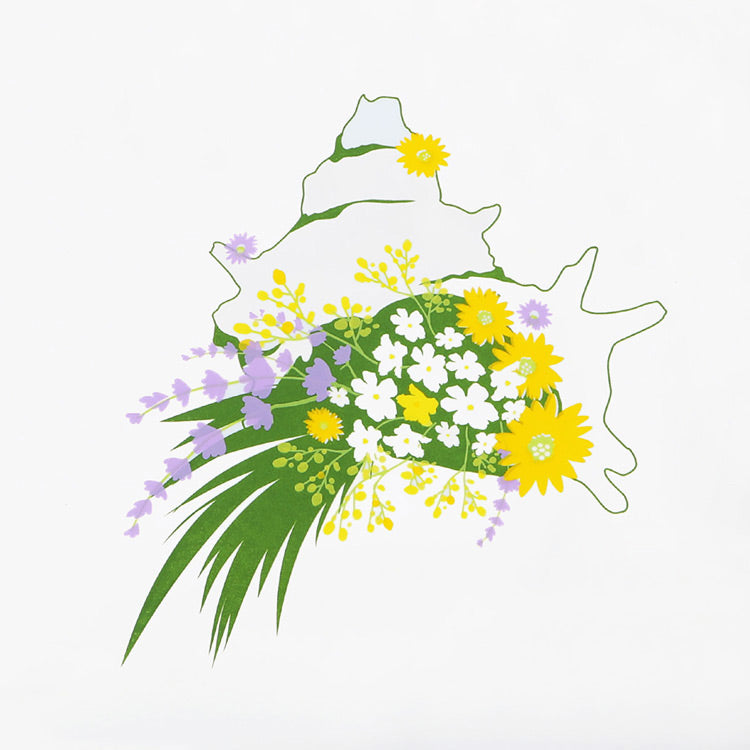 [SW-CS076-WHT] Flower Shell Silicone Swim Cap White