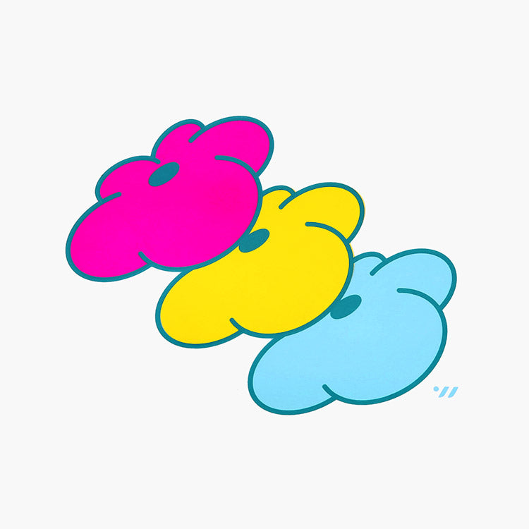 [SW-CS122] Flower Trio シリコン スイムキャップ ホワイト