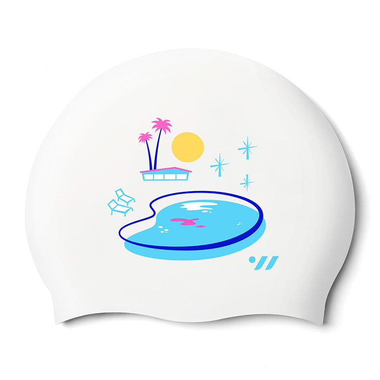 SWAVE Full-time Resort Silicone Wwim Cap White