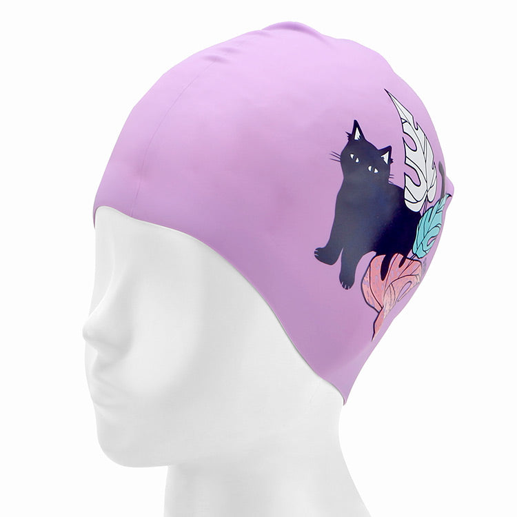 [SW-CS086] Hidden Cat シリコン スイムキャップ バイオレット