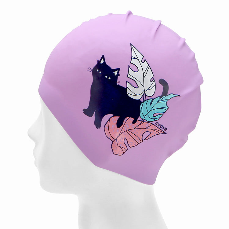 [SW-CS086] Hidden Cat シリコン スイムキャップ バイオレット