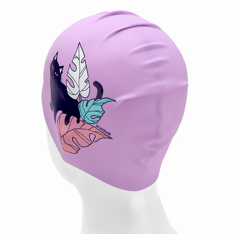 [SW-CS086] Hidden Cat シリコン スイムキャップ バイオレット